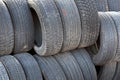 Stack of old tyres Royalty Free Stock Photo