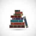 Stack of old vintage books. Isolated on a white background Royalty Free Stock Photo