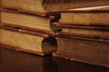 Stack of old vintage hardcover books Royalty Free Stock Photo