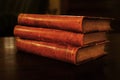 Stack of old vintage hardcover books Royalty Free Stock Photo