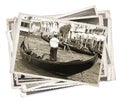 Stack of old vintage photos in Venice