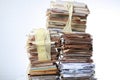 Stack old of waste paper staked recycle Royalty Free Stock Photo