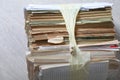 Stack old of waste paper staked recycle Royalty Free Stock Photo