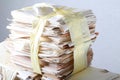 Stack old of waste paper staked recycle Royalty Free Stock Photo