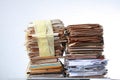 Stack old of waste paper staked recycle Royalty Free Stock Photo