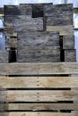 Stack of old wooden boxes on top of each other Royalty Free Stock Photo