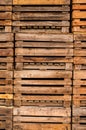 Stack of old wooden pallets for background. Royalty Free Stock Photo