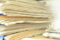 Stack of old yellow newspaper Royalty Free Stock Photo