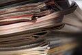 Stack of older colored magazines Royalty Free Stock Photo