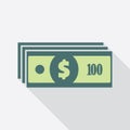 Stack of One Hundred Dollars Banknotes Icon Royalty Free Stock Photo
