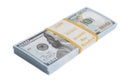 Stack one hundred dollars bills with tape Royalty Free Stock Photo