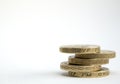 Stack of one pound coins Royalty Free Stock Photo