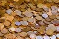 A stack of one, two and five euro cent coins Royalty Free Stock Photo