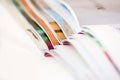 Stack of open magazines - shallow dof Royalty Free Stock Photo