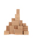 Stack of opened cardboard boxes. Royalty Free Stock Photo