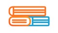 Stack of orange books, symbolizing warmth in learning, vector design Generative AI Royalty Free Stock Photo