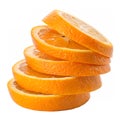 A stack of Orange fruit slices with a transparent background Royalty Free Stock Photo
