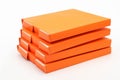 Stack orange pizza boxes. Generate Ai