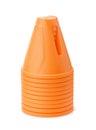 Stack of orange plastic safety traffic cone Royalty Free Stock Photo