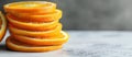 Stack of Orange Slices on Table Royalty Free Stock Photo