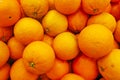 Stack of oranges on a market stall