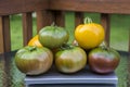 Stack Of Organic Heirloom Tomatoes Royalty Free Stock Photo