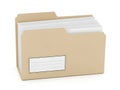 Stack of organized manila folders with blank label area Royalty Free Stock Photo