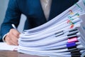 Stack overload document report papers, business paperless concept Royalty Free Stock Photo