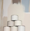 Stack of paint boxes Royalty Free Stock Photo