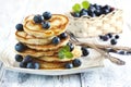 Stack of pancakes with blueberry and honey Royalty Free Stock Photo