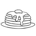 stack of pancakes cartoon isolated