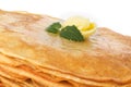 Stack of pancakes. crepes with with butter