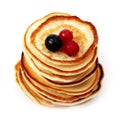 Stack of pancakes with fruit Royalty Free Stock Photo
