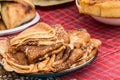 Stack of pancakes on a plate