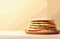 Stack of pancakes on a plate with a neutral background Royalty Free Stock Photo