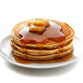 Stack of Pancakes with Syrup and Butter on a transparent background Royalty Free Stock Photo