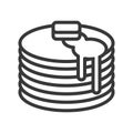 Stack of pancakes and syrups, sweets and dessert outline icon