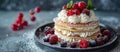 Stack of Pancakes With Whipped Cream and Berries