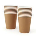 Stack of paper cups isolated on white background Royalty Free Stock Photo
