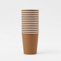 Stack of paper cups, isolated on white background Royalty Free Stock Photo