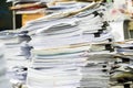 Stack of paper in the office. Royalty Free Stock Photo