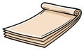 Stack of Paper Scroll with Blank Sheets Ready for Writing and Drawing Royalty Free Stock Photo