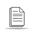 Stack of Paper Sheets Outline Icon, Documents, Paperwork, File, Text Lines, Isolated on White Royalty Free Stock Photo