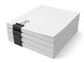 Stack of papers with clip, isolated on white background Royalty Free Stock Photo