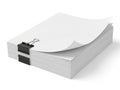 Stack of papers with clips isolated on white background Royalty Free Stock Photo