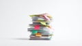 Stack of Documents with Colorful Sticky Notes Royalty Free Stock Photo
