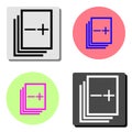 stack of papers. flat vector icon