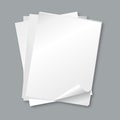 Stack of papers. Isolated blank white paper sheets, letter vector background Royalty Free Stock Photo