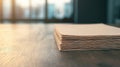 Stack of Papers on Wooden Desk Royalty Free Stock Photo