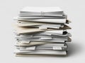 Stack of paperwork on desk Royalty Free Stock Photo